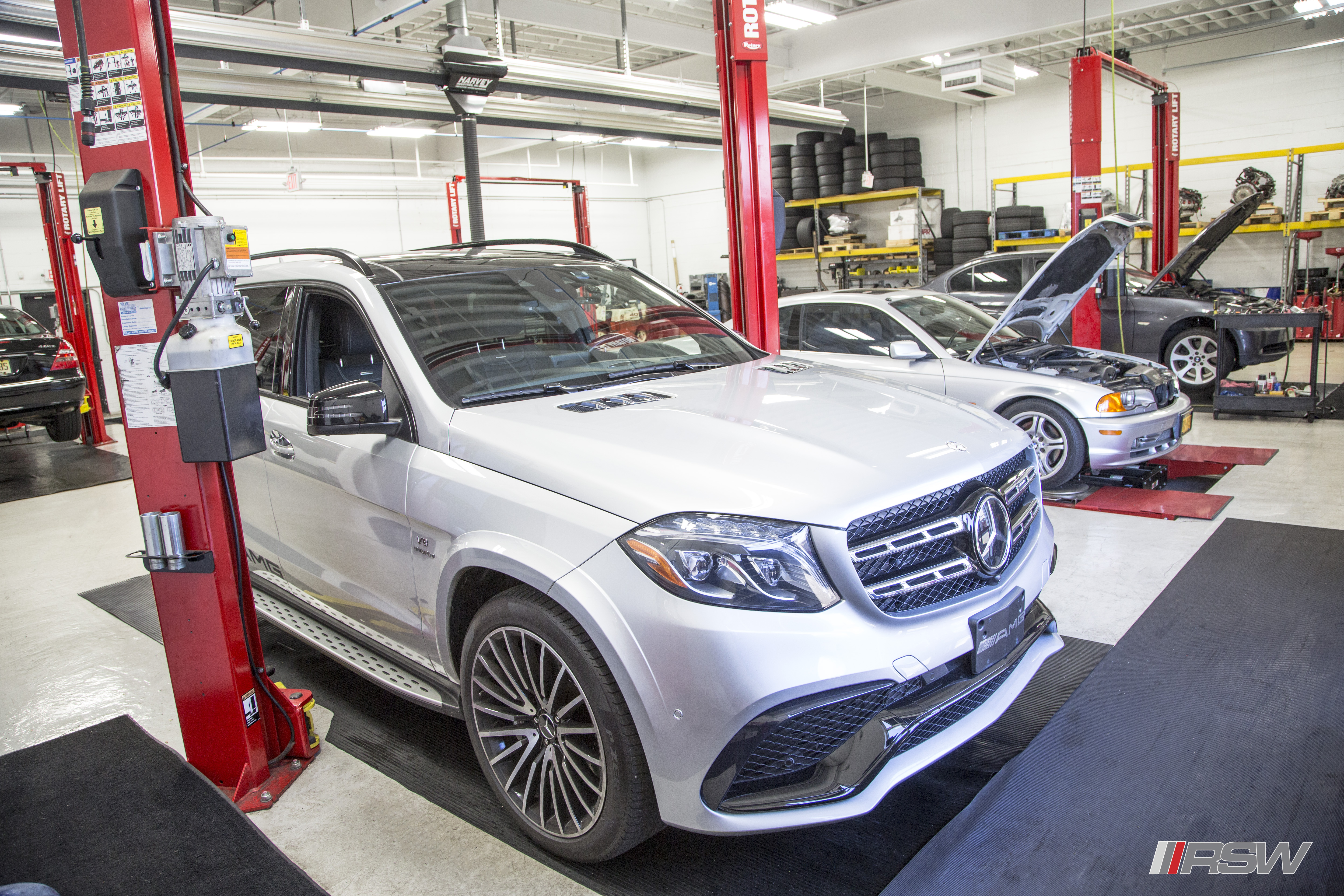 Silver Mercedes-AMG SUV in the RSW Euro shop