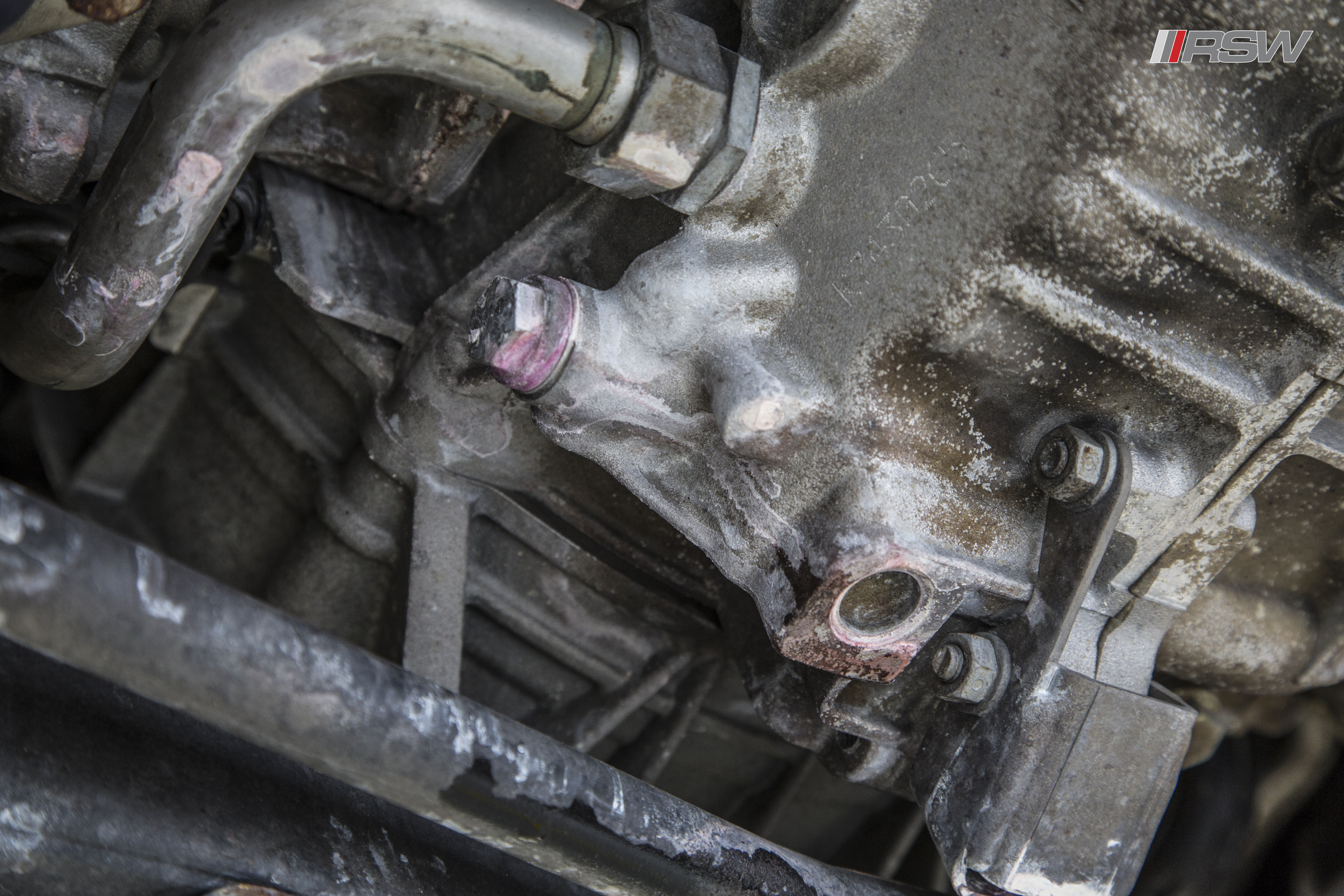 BMW engine bay during cooling and engine service at RSW Euro