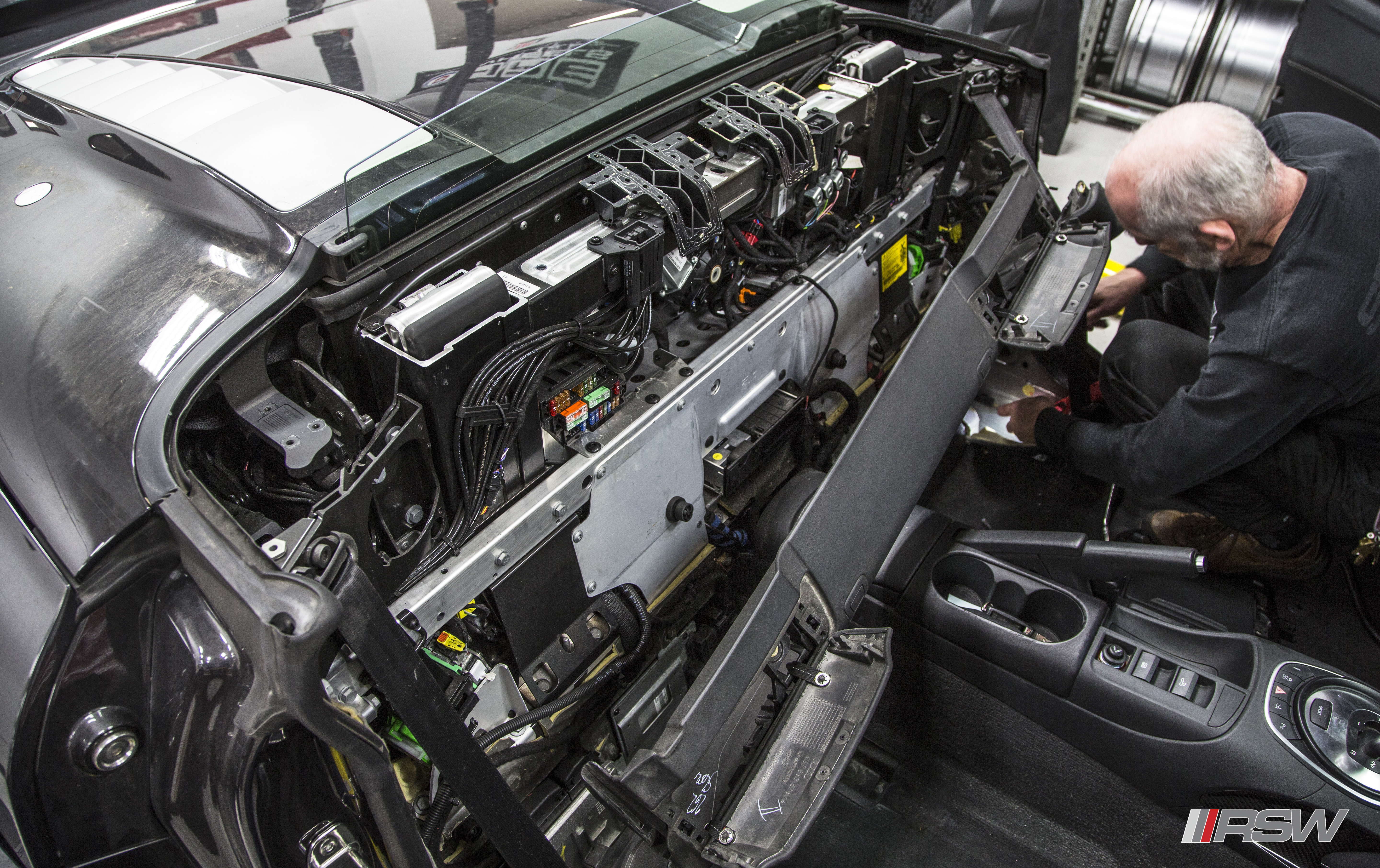 Engine electrical connectors during service at RSW Euro