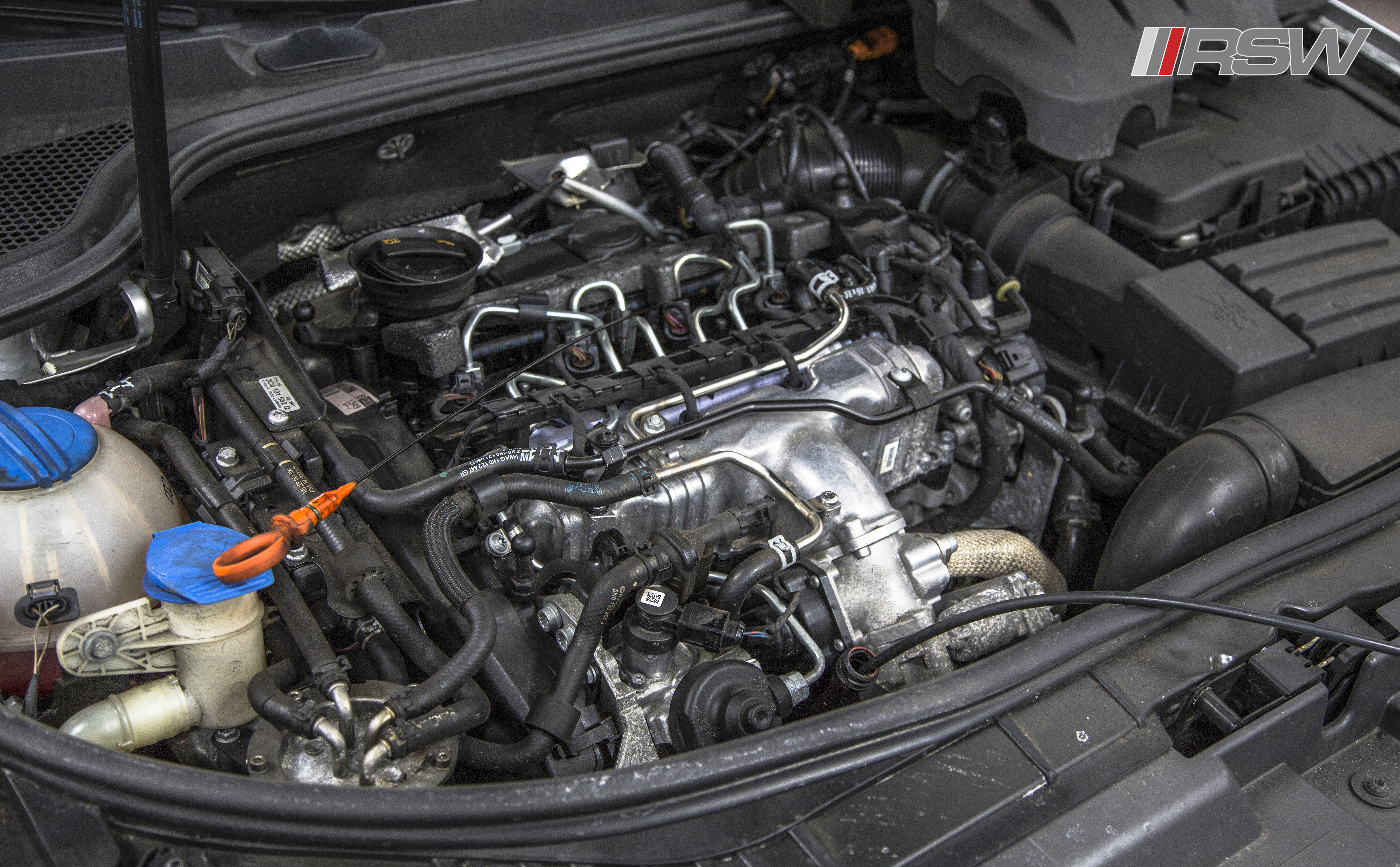 TDI diesel engine cover during service at RSW Euro