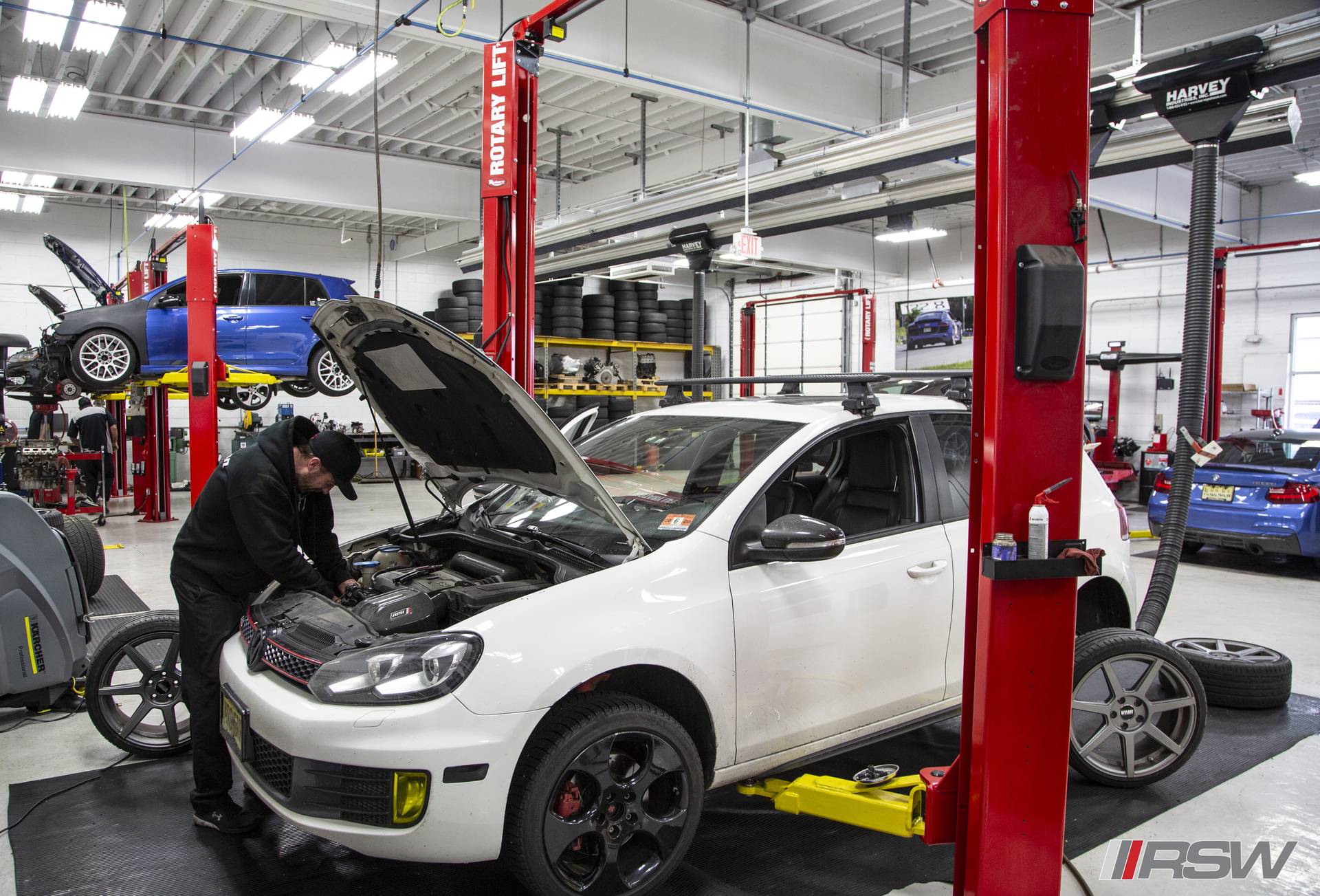 Volkswagen GTI in the RSW Euro shop